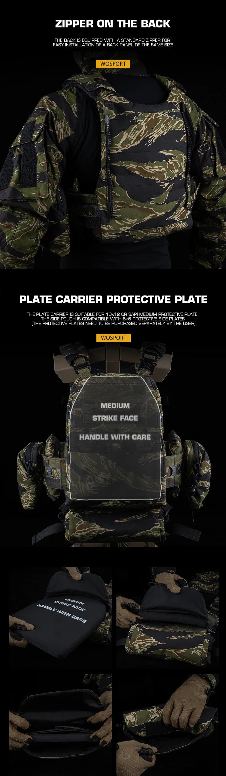 Tactical Ferro V5 FCPC Hunting Plate Carrier with 5.56 Triple Magazine Pouch Molle Camouflage Airsoft Training Gear