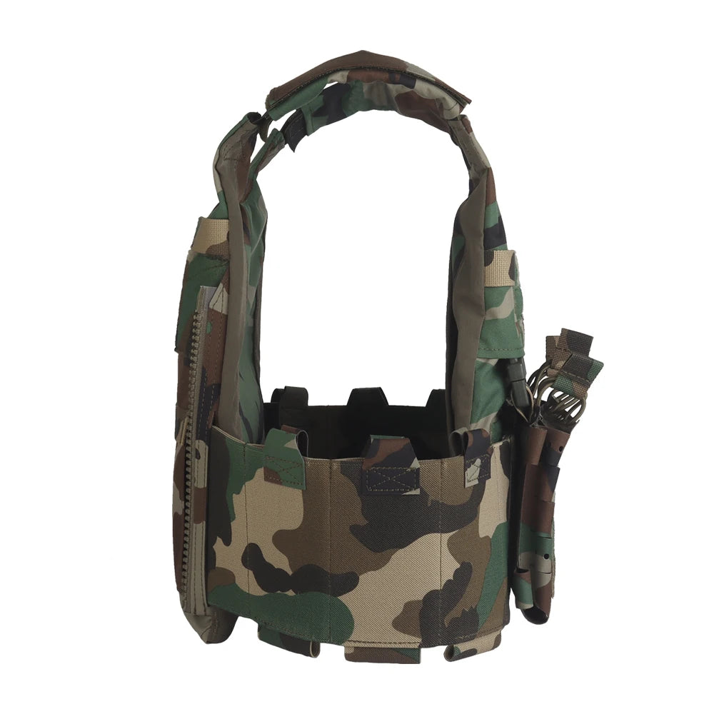 SS Style LV119 Plate Carrier Set 2in1 Fast Switchable Chest Rig for Airsoft Hunting Vest Lightweight Carry Tiger Stripe Camo Mag