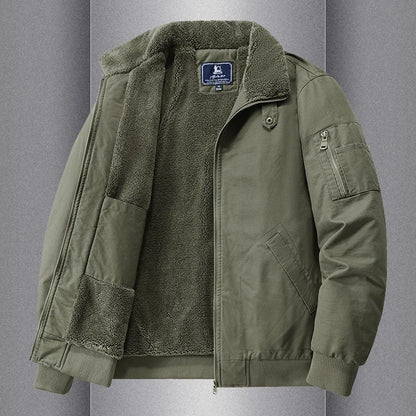 Autumn and Winter Moto Riding Jacket  Velvet Cotton Coat Thickened and Warm Loose Lapel Pure Cotton Work Jacket Casual Sherpa