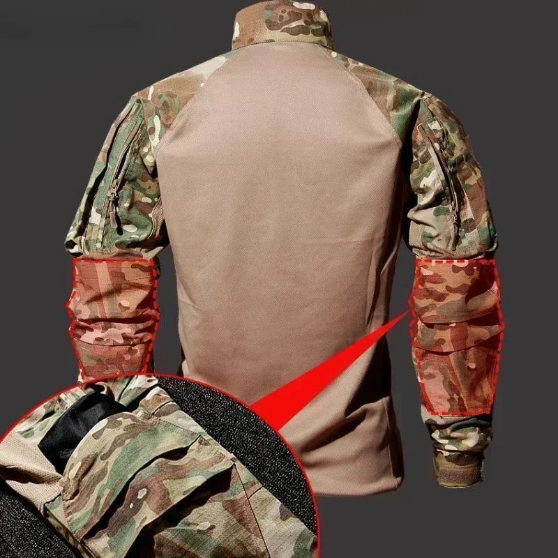 Outdoor Uniform Tactical Shirts Waterproof Tops Airsoft Multicam Camo Suit Pants Men Clothing Hunting Clothes Wear-resisting