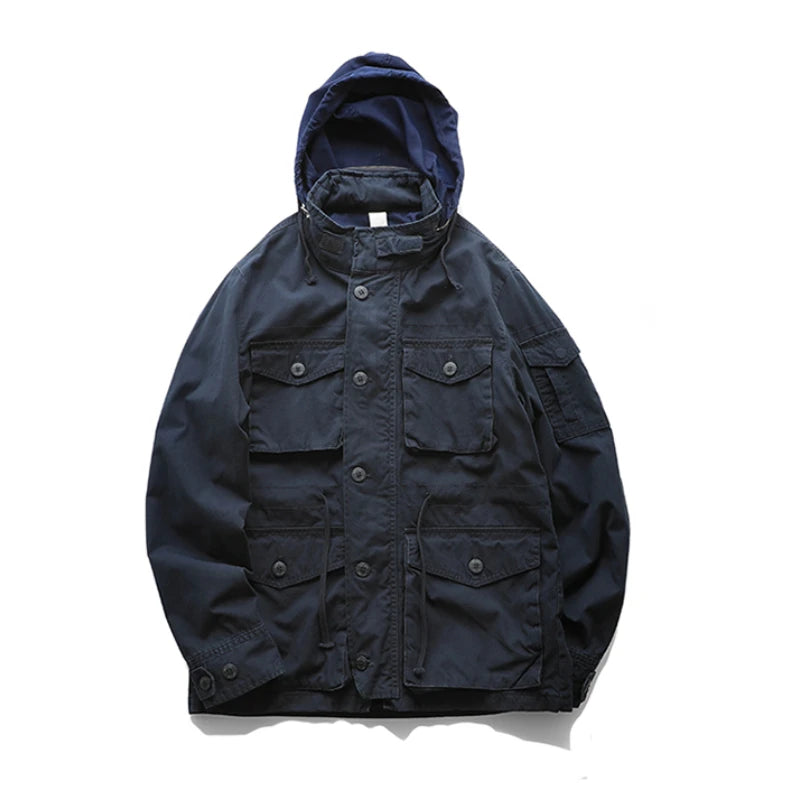 New autumn and winter American retro heavy padded jacket military style tough guy pocket tooling coat windbreaker