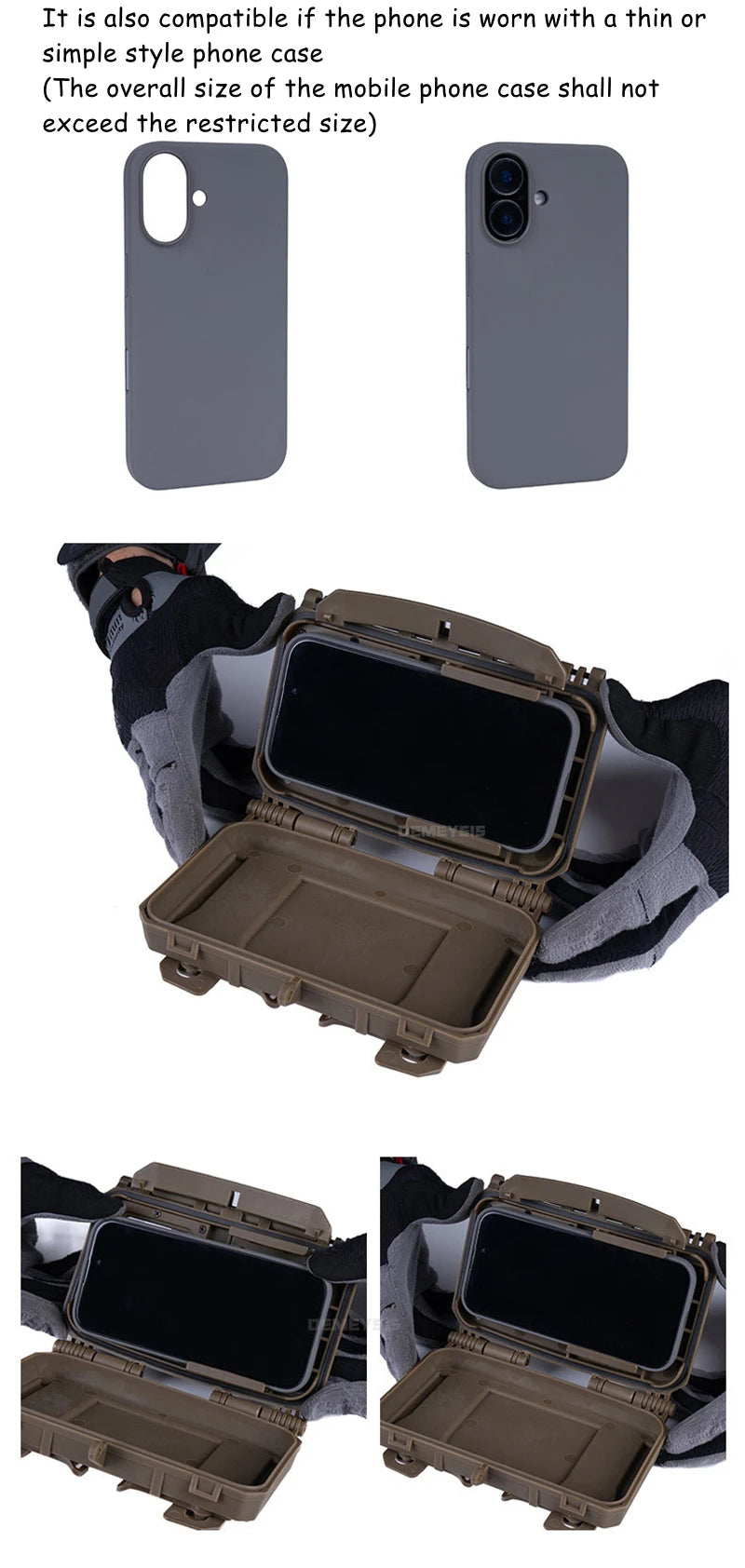 Tactical MOLLE Phone Storage Box Hunting Vests Plate Carrier Phone Holder Navigation Board Airsoft Shooting Admin Panel Board