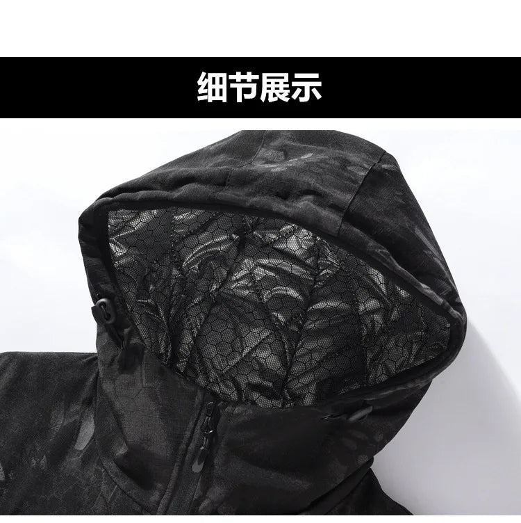 Winter Men's Tactical Camouflage Cotton-Padded Jacket Warm Windproof Military Parka Rip-Resistant Outdoor Combat Coat Hunting