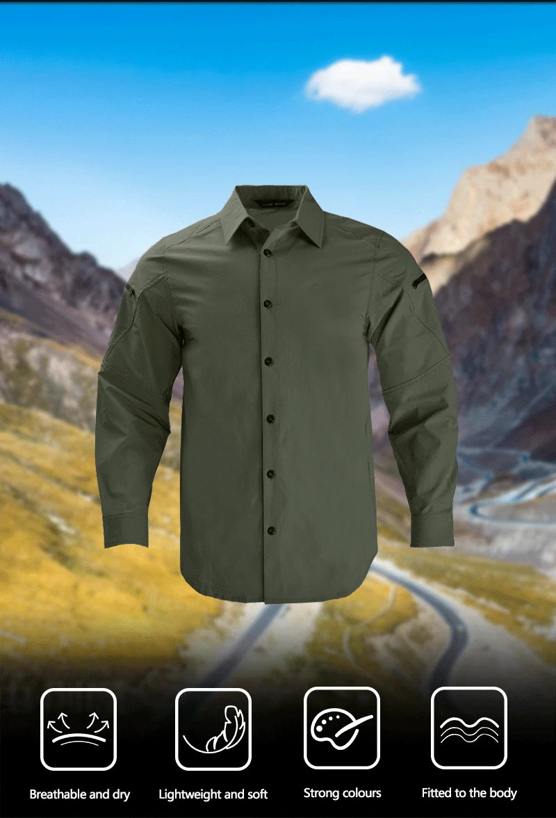 Tactical Shirts Windbreaker Hiking Combat Uniform Trainning Suits Work Set Camping Outdoor Clothes Hunting Suit Men Shirt