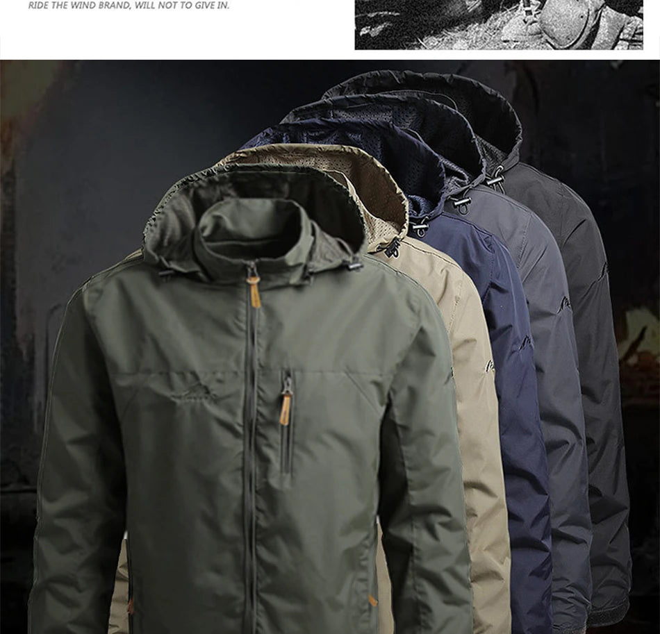 Winter Jacket Fashion Coat Hoodies Camping Hiking Jacket Men's Casual Waterproof Jacket Windbreaker Men Outerwear Men's Clothes