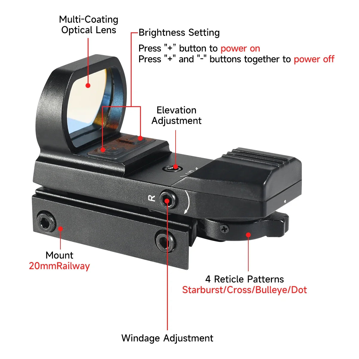 HD101 Tactical Reflex Red Dot Sight