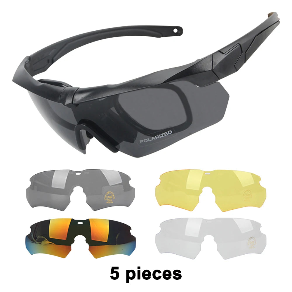 Tactical Eyewear Anti Fog Shooting Glasses with 3 pieces Lens Protection Airsoft Goggle Outdoor Riding Polarizing Wind Goggles