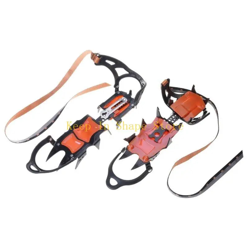 U1JC 12 Teeth Crampons Ice Cleats Antislip Snow Ice Grip Footwear Traction