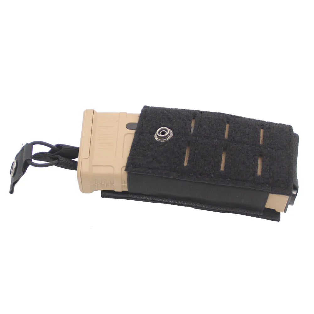 Tactical 5.56 Magazine Pouch for M4 M16 AR15 Molle Laser Cut Mag Holder Elastic Universal Walkie Talkie Pouch Radio Pack Bag