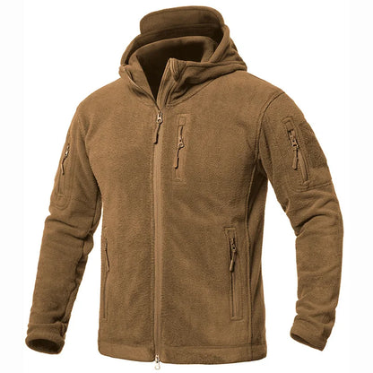 Men's Winter Tactical Fleece Jacket  Warm Full Zip Military Hoodies Multi-Pockets Hiking Hunting Outdoor Coats
