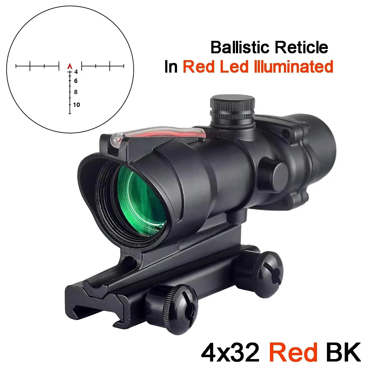 4x32 Combat Prism Scope with Fiber Optic Reticle