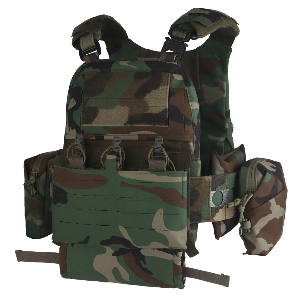 Tactical Ferro V5 FCPC Hunting Plate Carrier with 5.56 Triple Magazine Pouch Molle Camouflage Airsoft Training Gear