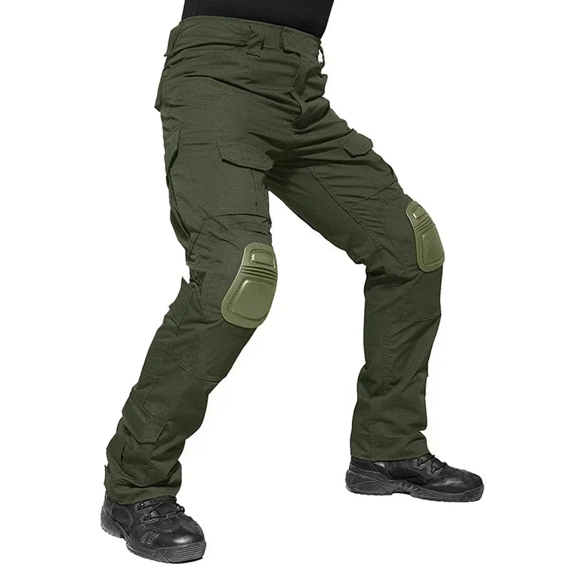 Men Clothing Uniform Tactical Shirts Hooded Combat Camo Hunting Shirts Pants +Knee Pads Suits Cargo Pants Men Wear-resisting