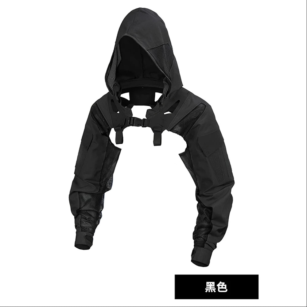 Tactical Combat Uniform Long Sleeve Breathable Camo Clothing with hat With Multiple Vests Chest Rig Outdoors Hunting Accessories