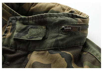 New autumn and winter American retro heavy padded jacket military style tough guy pocket tooling coat windbreaker