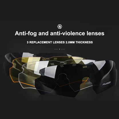 Tactical Eyewear Anti Fog Shooting Glasses with 3 pieces Lens Protection Airsoft Goggle Outdoor Riding Polarizing Wind Goggles