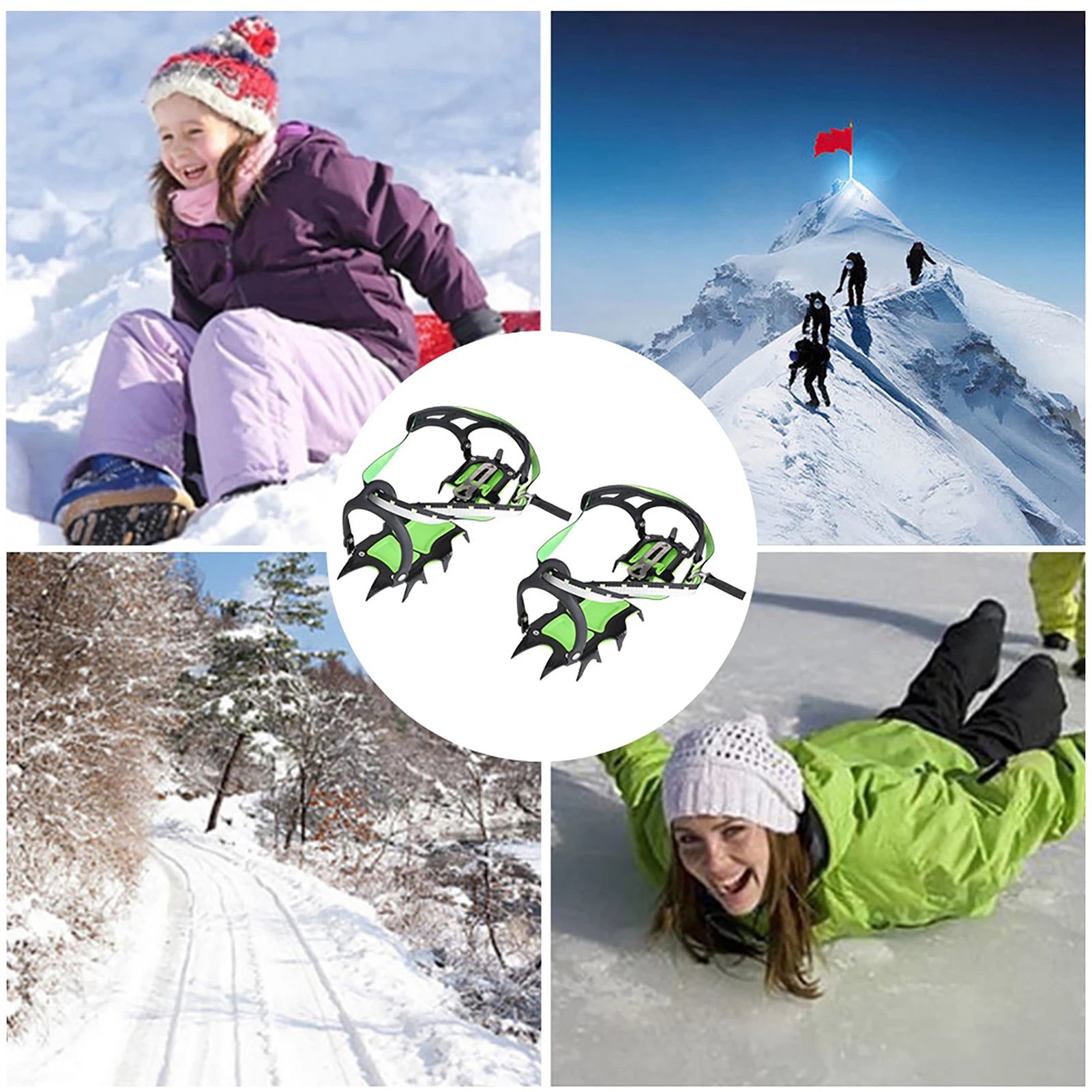 BRS-S1B short teeth outdoor mountaineering snow mountain 14 teeth non-slip shoe covers ice climbing snow claws snow cover ice