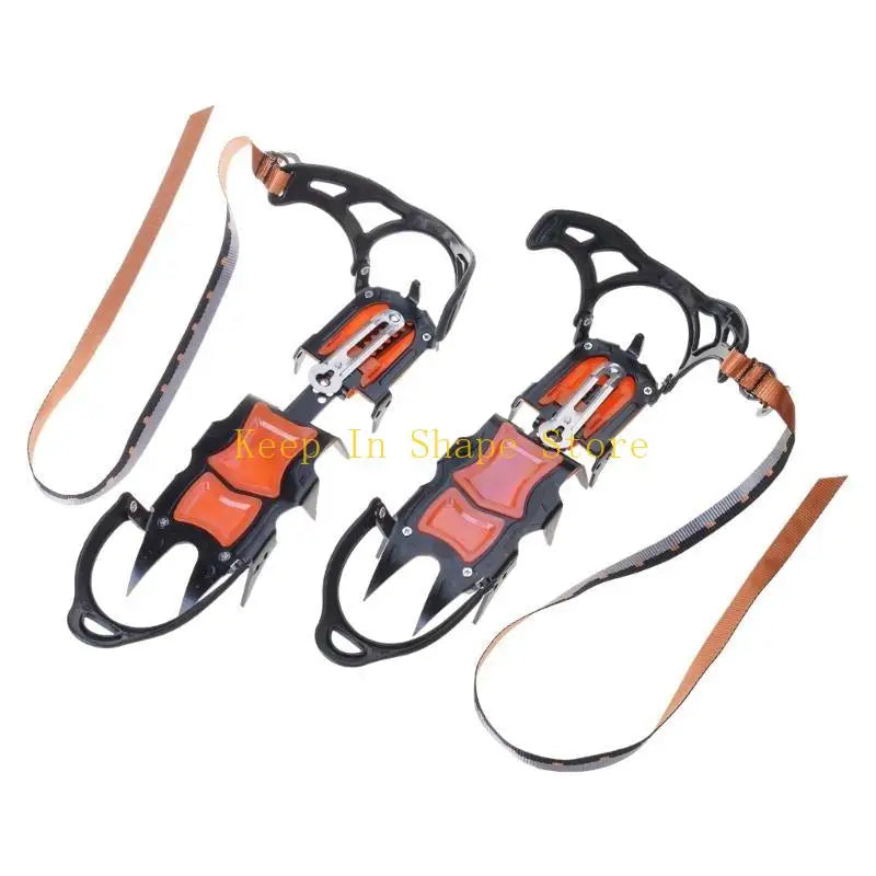 U1JC 12 Teeth Crampons Ice Cleats Antislip Snow Ice Grip Footwear Traction