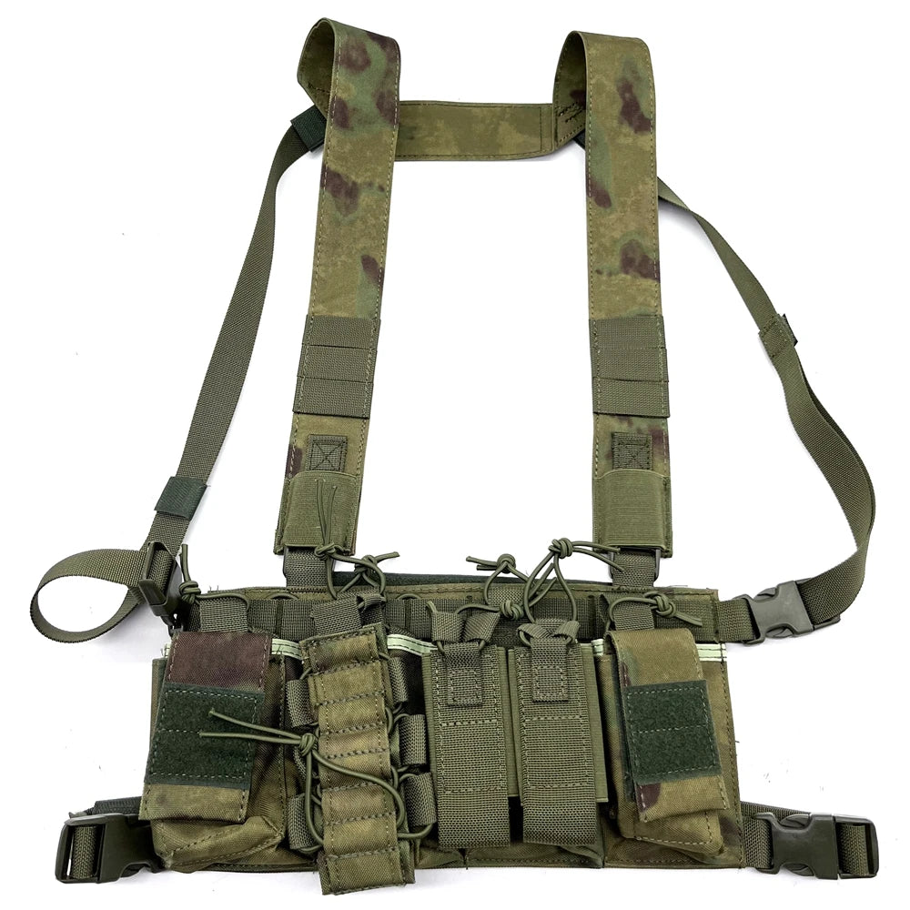 Tactical D3 Chest Rig Bag Radio Harness Front Pouch Holster Military Vest Rig Bag Adjustable Functional Two Way Radio Pouch