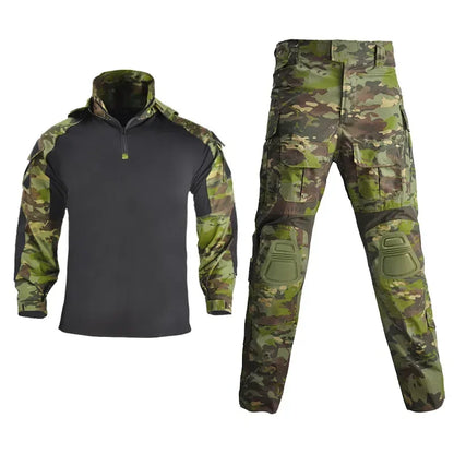 Tactical Suits Combat Shirt Hoody Pants Climbing Uniform Men Clothing Hunting Cothes US Camouflage Paintball Sport T Shirts