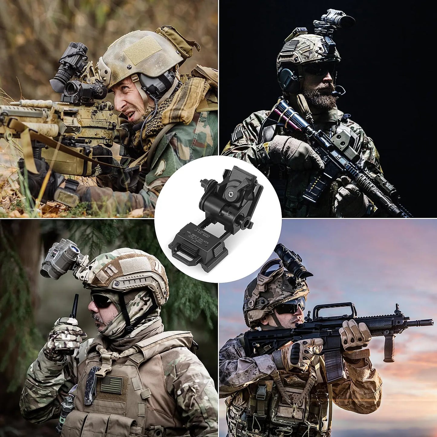 BOOIU Metal L4G24 NVG Helmet Mount Holder Night Vision Stent Goggles Mount Outdoor Sport Tactical Helmet Bracket For PVS15/18