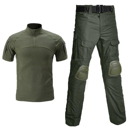 Outdoor Sport Uniform Airsoft Paintball Work Clothing Tactical Camouflage T-Shirts Combat Cargo Pants Climb Suits Hiking Suit