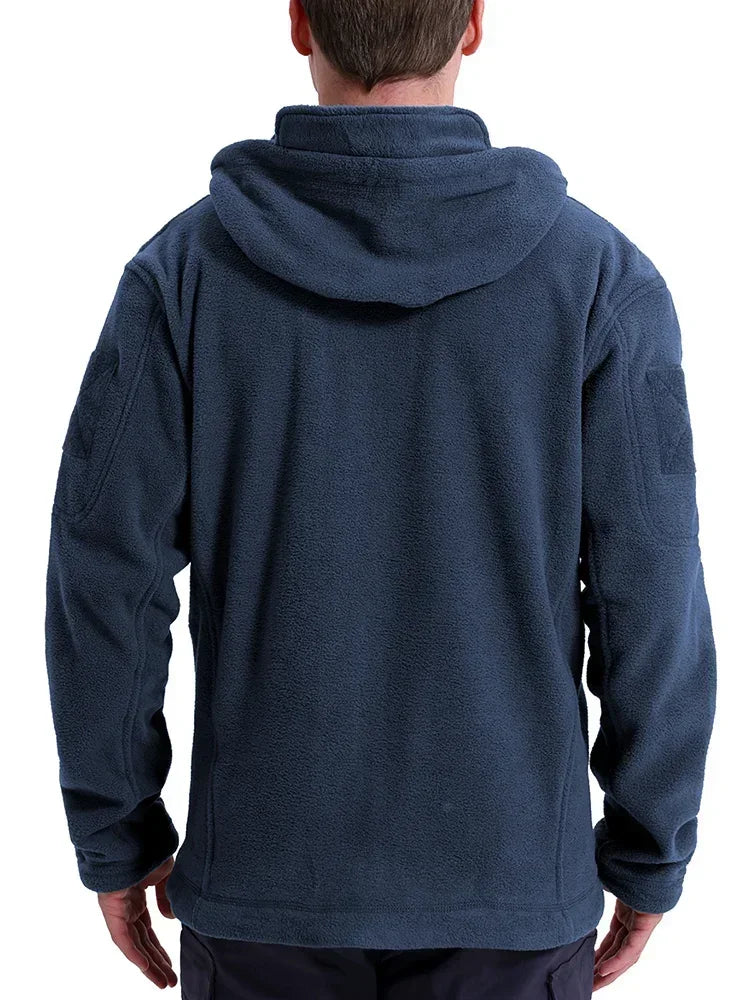 Men's Winter Tactical Fleece Jacket  Warm Full Zip Military Hoodies Multi-Pockets Hiking Hunting Outdoor Coats