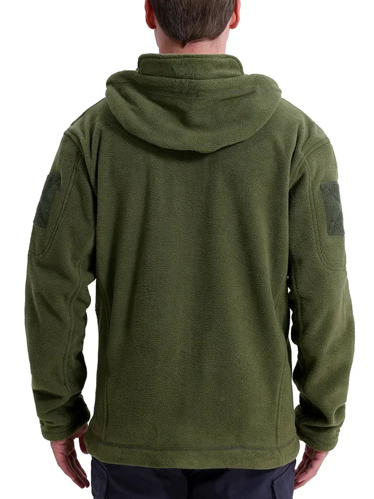 Men's Winter Tactical Fleece Jacket  Warm Full Zip Military Hoodies Multi-Pockets Hiking Hunting Outdoor Coats