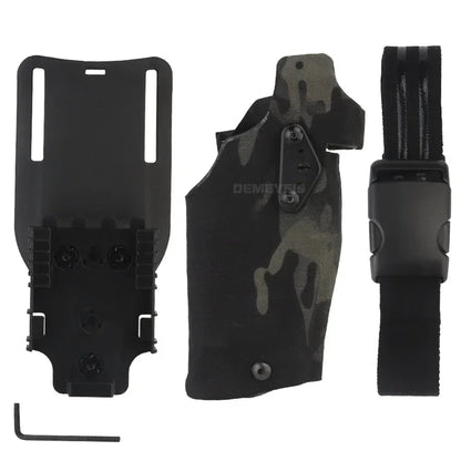 Tactical Pistol Holster Glock17 Gen4 G19 with X300 X300U Flashlight Quick Release Drop Leg Holsters Right Hand Airsoft Gun Carry