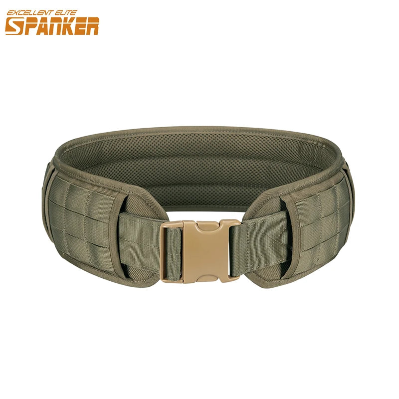 Tactical Battle Belt Adjustable Airsoft Waist Belt Quick Release Buckle Outdoor Hunting Paintball Padded Thickened Widened Waist