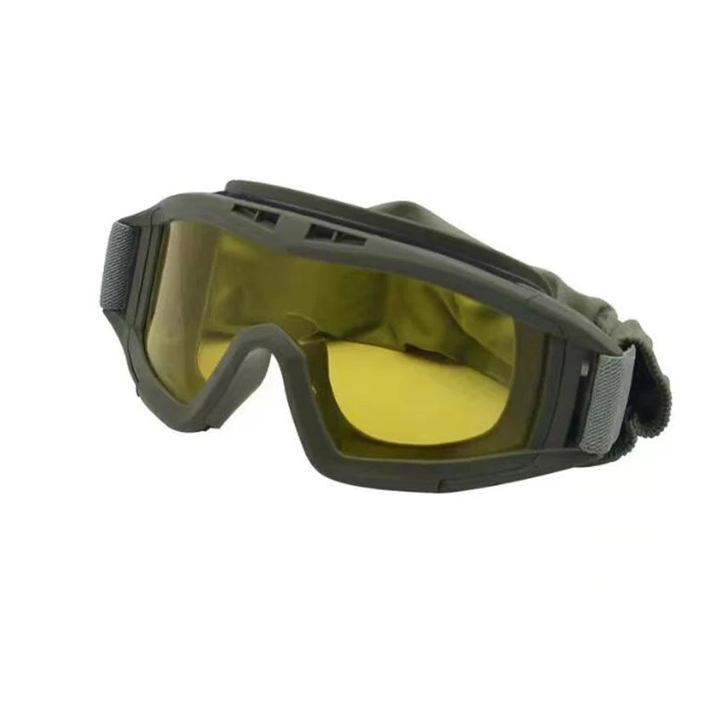 Outdoor motorcycle mountaineering sports glasses CS goggles tactical goggles 3 lens windproof and dustproof shooting off-road