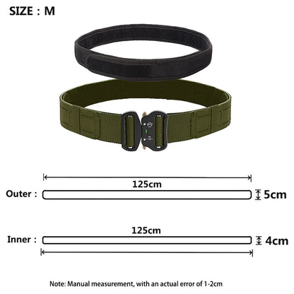 2 Inch Tactical Belt Molle Combat Battle Belt Double Layer Metal Buckle Fighter Belts combat belt quick molle battle belt