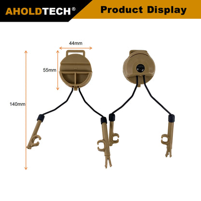 AHOLDTECH Tactical Fast MICH Helmet ARC Rail holder 360-degree rotation adjustment headphone bracket For COMTAC I II Headset