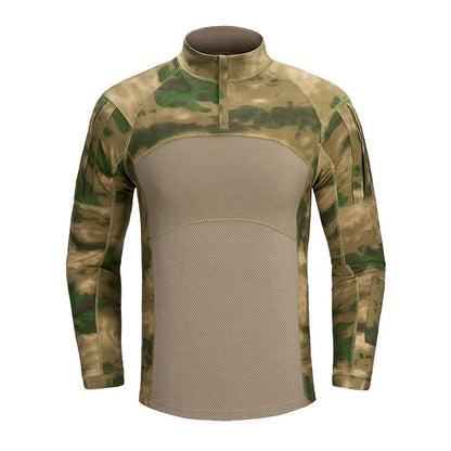 Camo Hunting Shirt Tactical BDU Uniform T Shirt Men Multicam Outdoor Sports Airsoft Combat Work Climbing Hiking Training Shirts