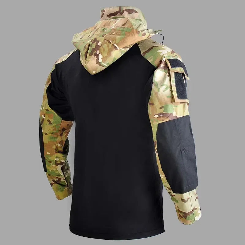 Tactical Suits Combat Shirt Hoody Pants Climbing Uniform Men Clothing Hunting Cothes US Camouflage Paintball Sport T Shirts