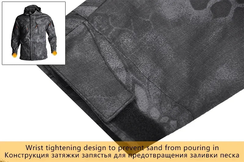 2025 Hunting Tactical Jacket Hooded Waterproof Wear-resistant Camping Jacket  Fleece Clothing Multicam Camouflage Windbreakers