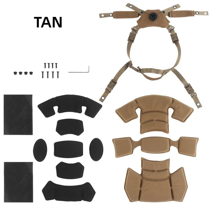 Team Wendy 3.0 Helmet Liner Pads Chin Strap Helmet Suspension Pads with Chin Strap Tactical Airsoft Helmet Accessory