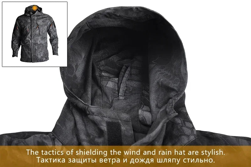 2025 Hunting Tactical Jacket Hooded Waterproof Wear-resistant Camping Jacket  Fleece Clothing Multicam Camouflage Windbreakers