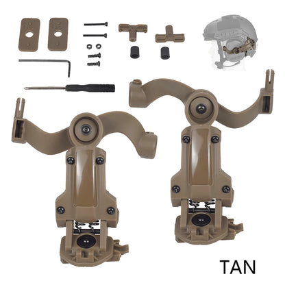 Tactical Headset Rail Mount Bracket 360° Rotation Headset Helmet Guide Adapter Fit OPS Core ARC and Team Wendy M-LOK Rail