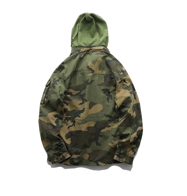 New autumn and winter American retro heavy padded jacket military style tough guy pocket tooling coat windbreaker