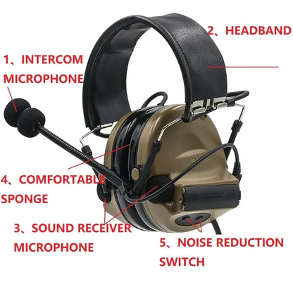 Tactical Headset Comta II Outdoor Sports Hunting Military COMTA 2 Headset Noise Cancelling Hearing Protection Earmuffs