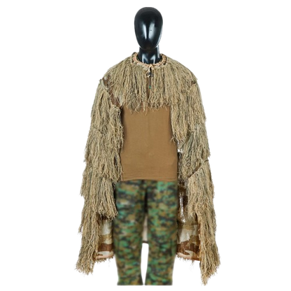 Tactical Ghillie Cape – Woodland / Desert Camo Concealment Cloak