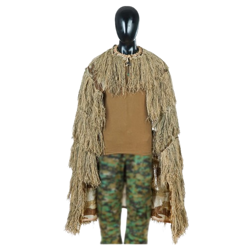 Tactical Ghillie Cape – Woodland / Desert Camo Concealment Cloak