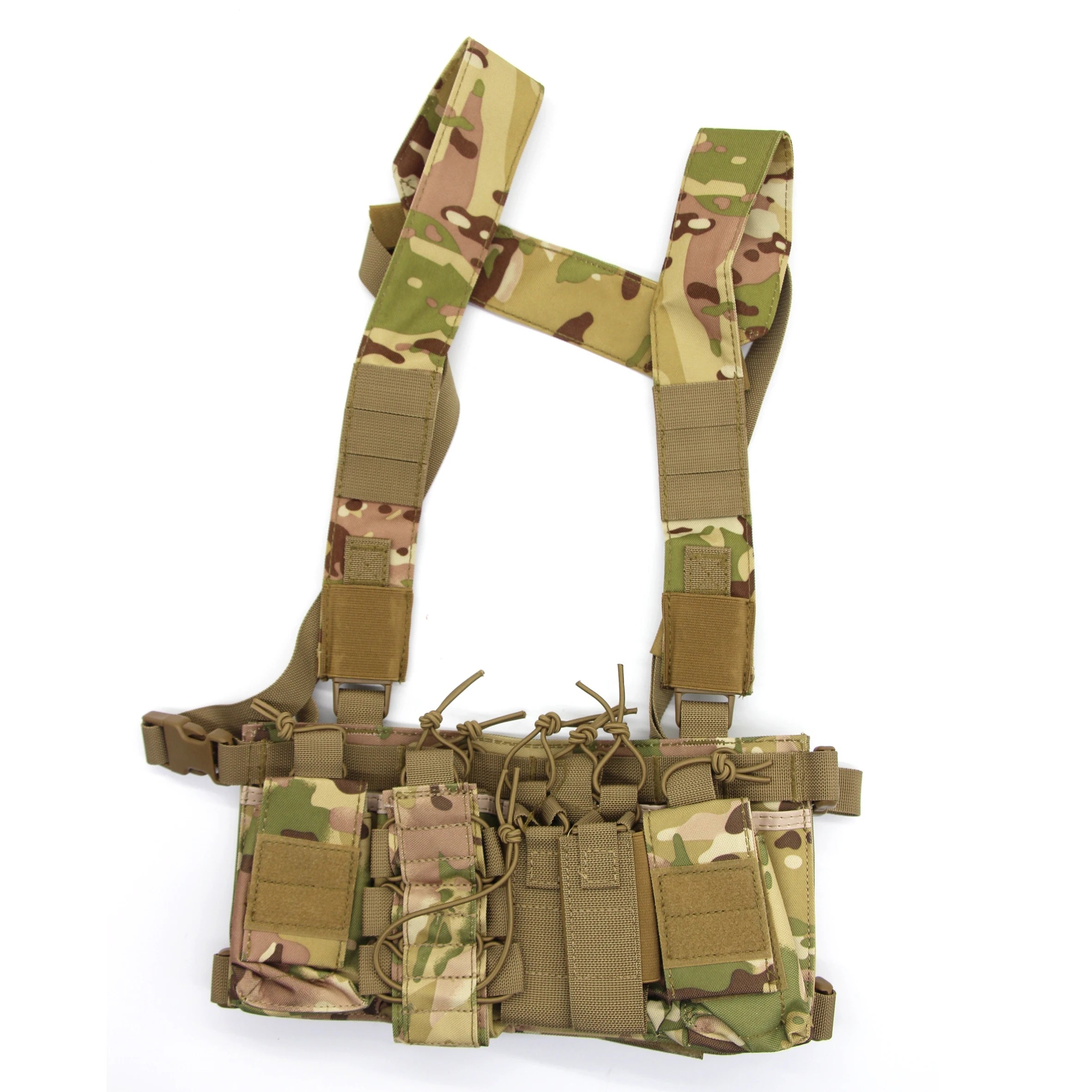 Tactical D3 Chest Rig Bag Radio Harness Front Pouch Holster Military Vest Rig Bag Adjustable Functional Two Way Radio Pouch