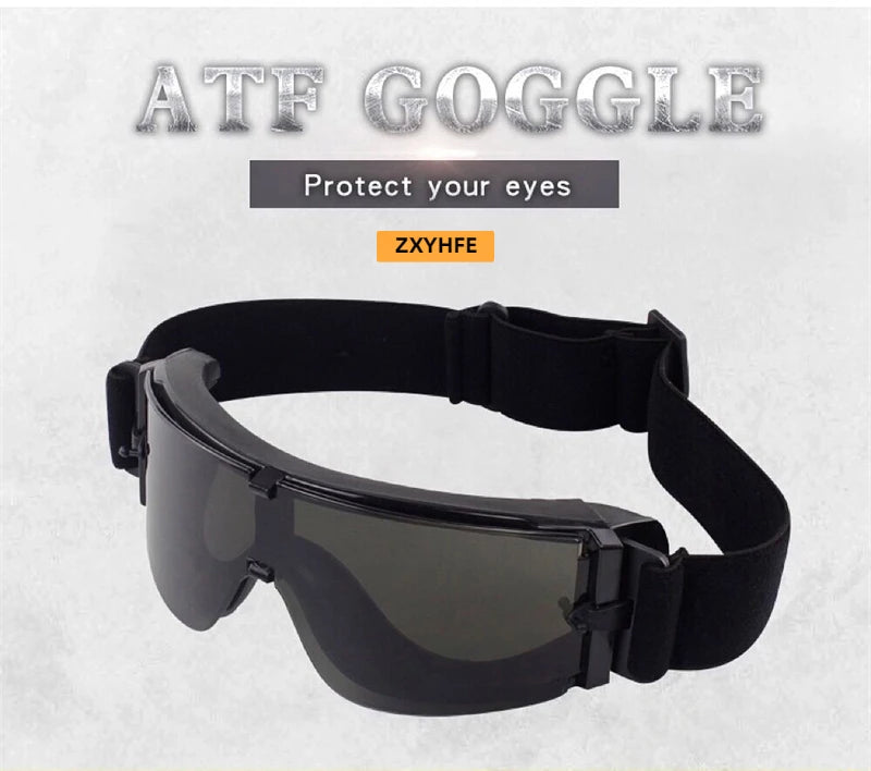 Tactical Hiking Eyewear Airsoft ATF GOGGLE SET 3 Lens Wargame Windproof Shooting Cycling Mountaineering Paintball Accesories