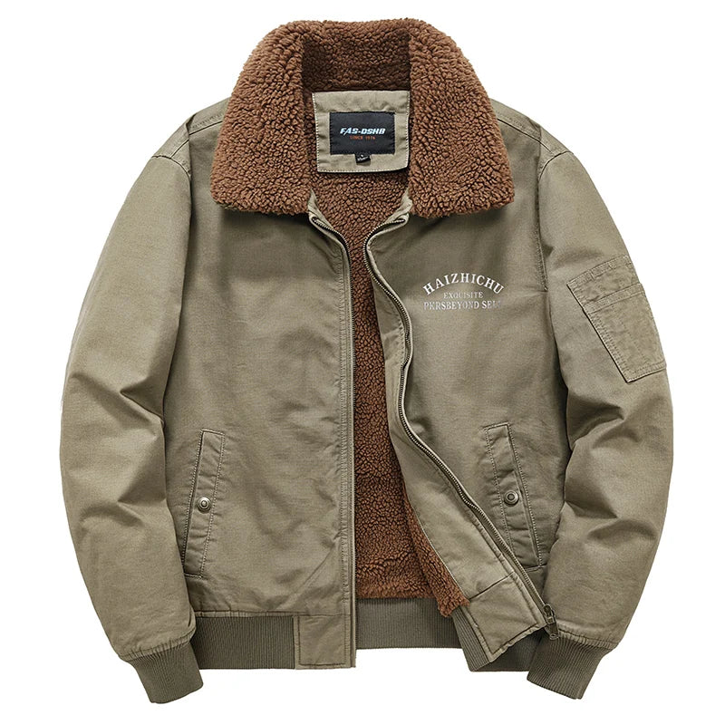 Men High Quality Jacket Winter New Fleece Warm Windproof Tactical Coat Autumn Men Fashion Fur Collar Thick Military Overcoat Man