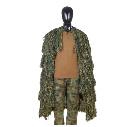 Tactical Ghillie Cape – Woodland / Desert Camo Concealment Cloak