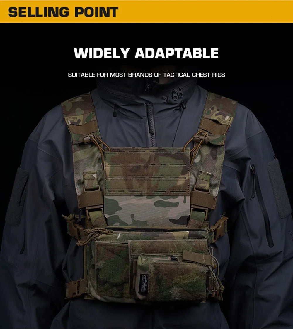 Tactical Chest Rig MOLLE Expansion Plate Harnesses Navigation Pouch Phone Carrier Mount D3CRM Chest Rig Hunting Vest Accessories