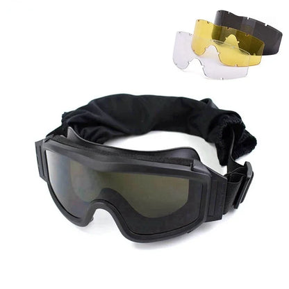 Tactical Goggles: Anti Fog Outdoor Soft Air Color Bullet Protection Motorcycle Goggles with Replaceable Lens