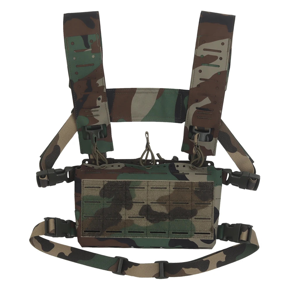 SS Style LV119 Plate Carrier Set 2in1 Fast Switchable Chest Rig for Airsoft Hunting Vest Lightweight Carry Tiger Stripe Camo Mag